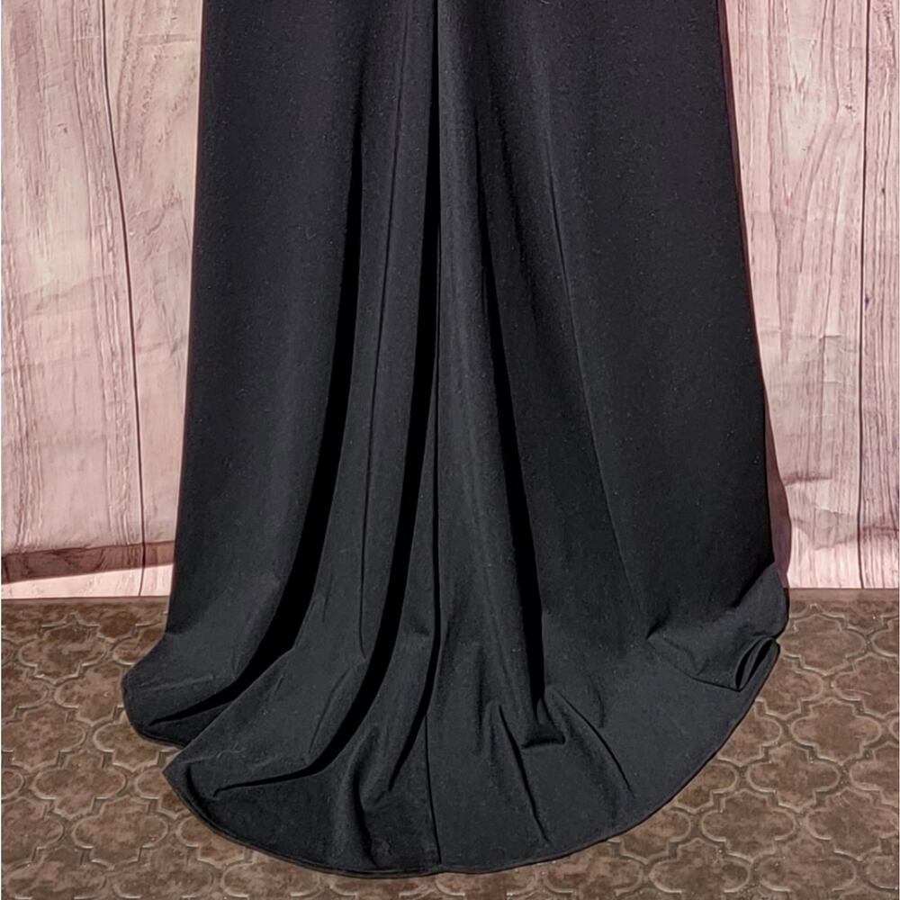 NWT La Femme Black Leather Crisscrossed 2 Piece Gown, Sz 10 - Picture 6 of 10